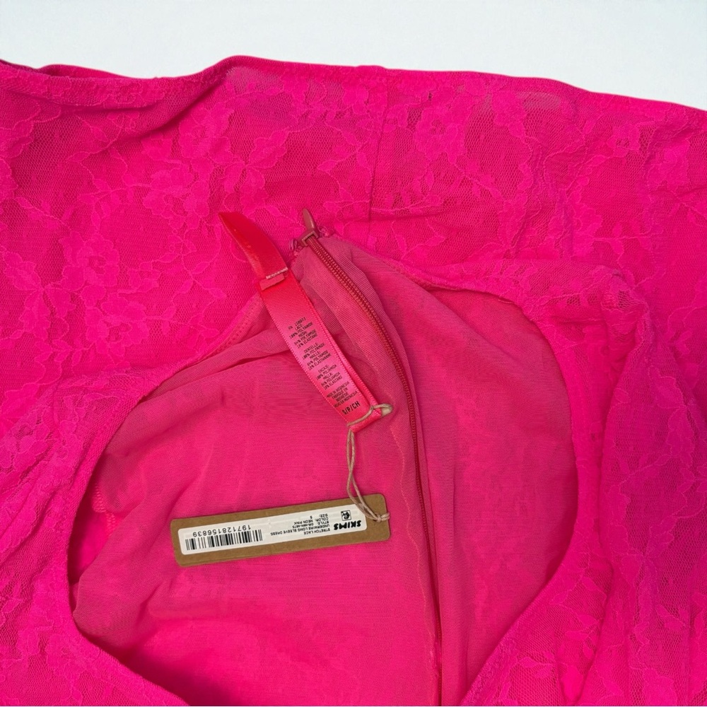 SKIMS Neon Pink Lace Dress - Picture 8 of 9